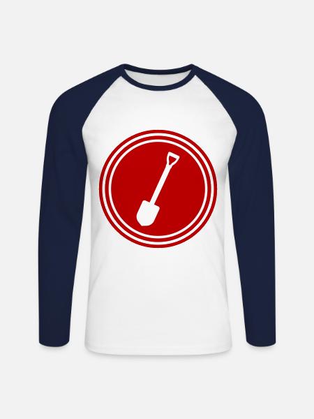 Schaufel icon Silhouette - Unisex Baseballshirt langarm - Weiß/Navy