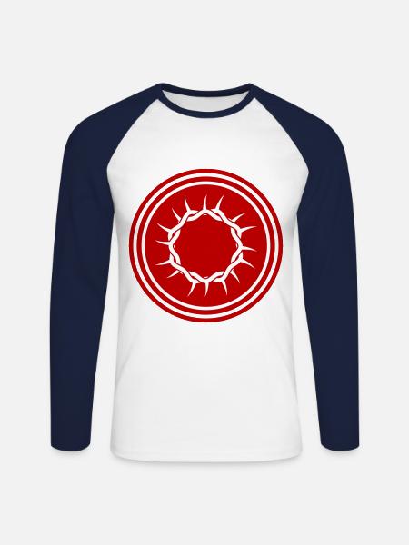 Dornenkrone Jesus icon - Unisex Baseballshirt langarm - Weiß/Navy