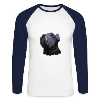 Mittelschnauze Standard Schnauzer Dog Illustration - Unisex Long Sleeve Baseball T-Shirt - white/navy - Front - Nik (191cm)