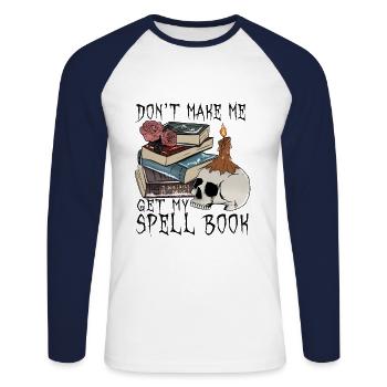 Horror Magic Magic Halloween T-Shirt Cadeau - T-shirt baseball manches longues Homme - blanc/marine - Devant - Nik (191cm)
