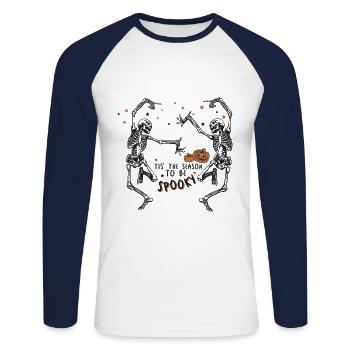 Horror Magic Magic Halloween T-Shirt Cadeau - T-shirt baseball manches longues Homme - blanc/marine - Devant - Nik (191cm)