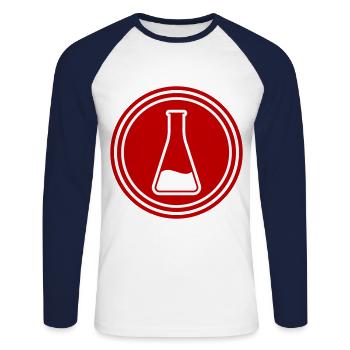 Test tube icon - Unisex Long Sleeve Baseball T-Shirt - white/navy - Front - Nik (191cm)