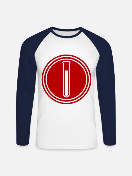 Test tube symbol - Unisex Long Sleeve Baseball T-Shirt - white/navy