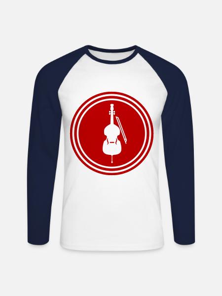 Violin icon icon - Unisex Long Sleeve Baseball T-Shirt - white/navy