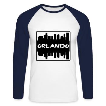 Orlando Florida Usa Skyline Silhouette Travel Souv - Unisex Long Sleeve Baseball T-Shirt - white/navy - Front - Nik (191cm)