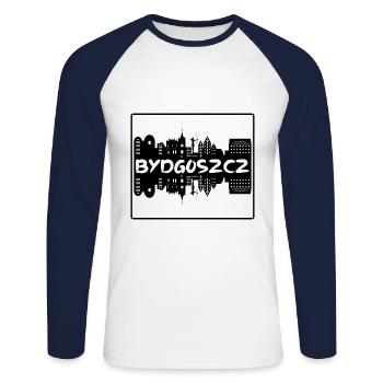 Bydgoszcz Pologne Skyline Silhouette Voyage Souveni - T-shirt baseball manches longues Homme - blanc/marine - Devant - Nik (191cm)