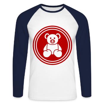 Teddy bear bear - Unisex Long Sleeve Baseball T-Shirt - white/navy - Front - Nik (191cm)