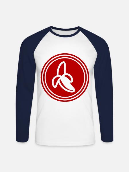 Symbole de la banane - T-shirt baseball manches longues Homme - blanc/marine