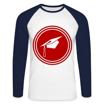 Student Abschluss Abitur - Unisex Baseballshirt langarm - Weiß/Navy - Vorne - Nik (191cm)