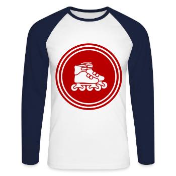 Inline skates icon - Unisex Long Sleeve Baseball T-Shirt - white/navy - Front - Nik (191cm)