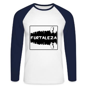 Fortaleza Brazil Skyline Silhouette Travel Souveni - Unisex Long Sleeve Baseball T-Shirt - white/navy - Front - Nik (191cm)