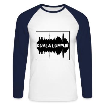 Kuala Lumpur Malaysia Skyline Silhouette Reisen So - Unisex Baseballshirt langarm - Weiß/Navy - Vorne - Nik (191cm)
