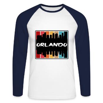 Orlando Florida Usa Skyline Silhouette Travel Souv - Unisex Long Sleeve Baseball T-Shirt - white/navy - Front - Nik (191cm)