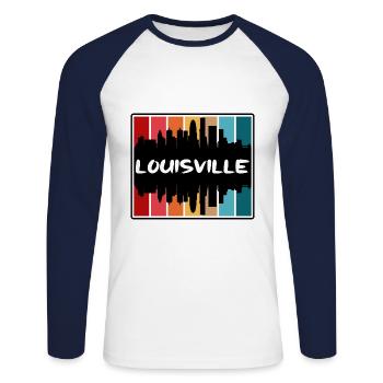 Louisville Kentucky Usa Skyline Silhouette Travel - Unisex Long Sleeve Baseball T-Shirt - white/navy - Front - Nik (191cm)