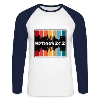 Bydgoszcz Polen Skyline Silhouette Travel Souveni - Unisex Baseballshirt langarm - Weiß/Navy - Vorne - Nik (191cm)