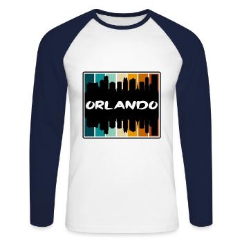Orlando Florida Usa Skyline Silhouette Travel Souv - Unisex Long Sleeve Baseball T-Shirt - white/navy - Front - Nik (191cm)