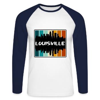 Louisville Kentucky Usa Skyline Silhouette Travel - Unisex Long Sleeve Baseball T-Shirt - white/navy - Front - Nik (191cm)