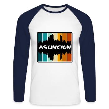 Asuncion Paraguay Skyline Silhouette Travel Souven - Unisex Baseballshirt langarm - Weiß/Navy - Vorne - Nik (191cm)
