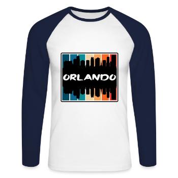 Orlando Florida Usa Skyline Silhouette Travel Souv - Unisex Long Sleeve Baseball T-Shirt - white/navy - Front - Nik (191cm)