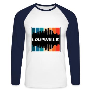 Louisville Kentucky Usa Skyline Silhouette Travel - Unisex Long Sleeve Baseball T-Shirt - white/navy - Front - Nik (191cm)