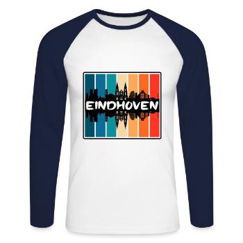 Eindhoven Netherlands Skyline Silhouette Travel So - Unisex Long Sleeve Baseball T-Shirt - white/navy - Front - Nik (191cm)