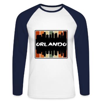 Orlando Florida Usa Skyline Silhouette Travel Souv - Unisex Long Sleeve Baseball T-Shirt - white/navy - Front - Nik (191cm)
