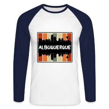 Albuquerque New Mexico Usa Skyline Silhouette Trav - Unisex Long Sleeve Baseball T-Shirt - white/navy - Front - Nik (191cm)