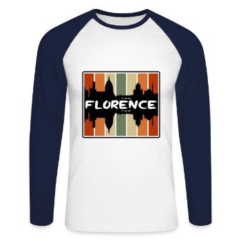 Florenz Italien Skyline Silhouette Reise Souvenir - Unisex Baseballshirt langarm - Weiß/Navy - Vorne - Nik (191cm)