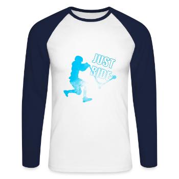 Freestyle Art Scooter - Unisex Baseballshirt langarm - Weiß/Navy - Vorne - Nik (191cm)