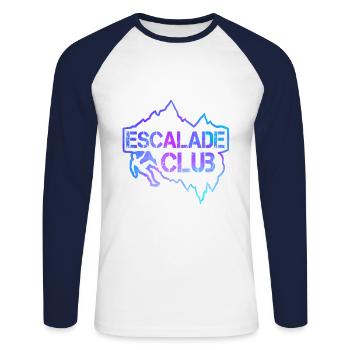 Kletterverein Geschenk - Unisex Baseballshirt langarm - Weiß/Navy - Vorne - Nik (191cm)