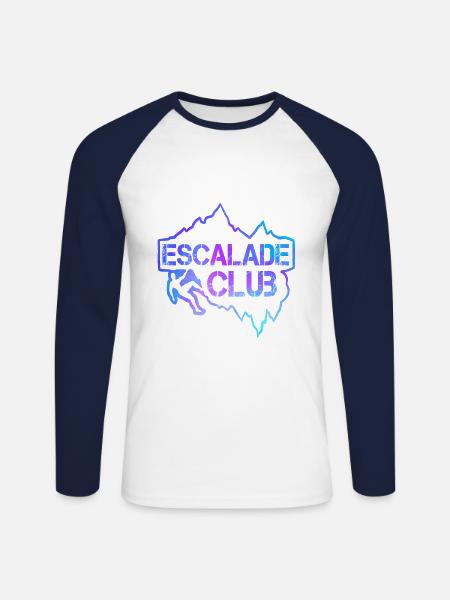 Climbing club gift - Unisex Long Sleeve Baseball T-Shirt - white/navy