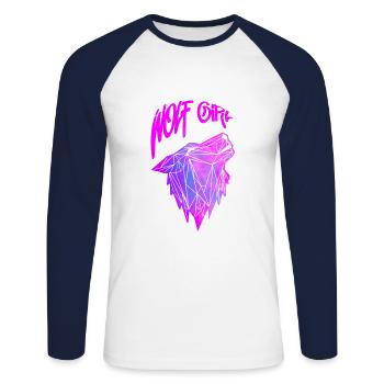 Wolf girl - Unisex Long Sleeve Baseball T-Shirt - white/navy - Front - Nik (191cm)