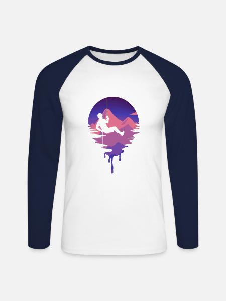 Climb lover - Unisex Long Sleeve Baseball T-Shirt - white/navy