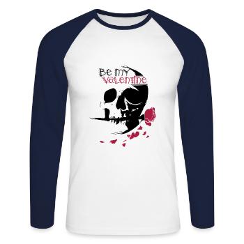 Sei mein Valentinstag - sei mein Valentinstag - Unisex Baseballshirt langarm - Weiß/Navy - Vorne - Nik (191cm)
