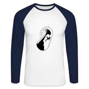 Passion climbing climbers - Unisex Long Sleeve Baseball T-Shirt - white/navy - Front - Nik (191cm)