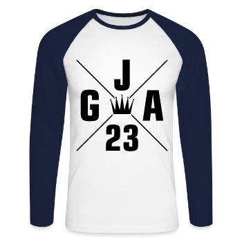 Jga 2023 Junggesellenabschied - Unisex Baseballshirt langarm - Weiß/Navy - Vorne - Nik (191cm)