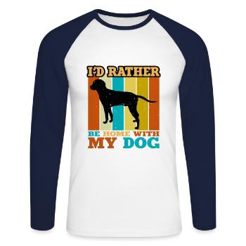 Anglo Francais De Petite Venerie Hund Silhouette - Unisex Baseballshirt langarm - Weiß/Navy - Vorne - Nik (191cm)