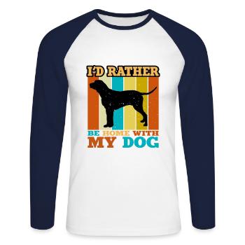 Grand Anglo Français Tricolore Hundesilhouette - Unisex Baseballshirt langarm - Weiß/Navy - Vorne - Nik (191cm)