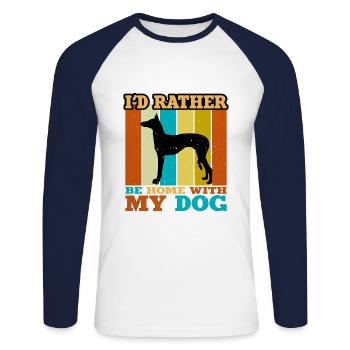 Ibizan Hound Dog Lover Silhouette Vintage Sunset - Unisex Long Sleeve Baseball T-Shirt - white/navy - Front - Nik (191cm)
