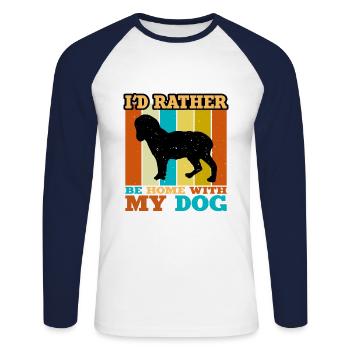 Norfolk Spaniel Dog Love Silhouette Vintage Sunset - Unisex Long Sleeve Baseball T-Shirt - white/navy - Front - Nik (191cm)