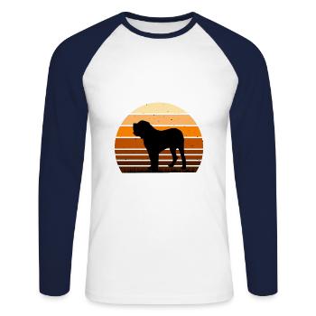 Fila Brasileiro Dog Love Silhouette Vintage Sunset - T-shirt baseball manches longues Homme - blanc/marine - Devant - Nik (191cm)