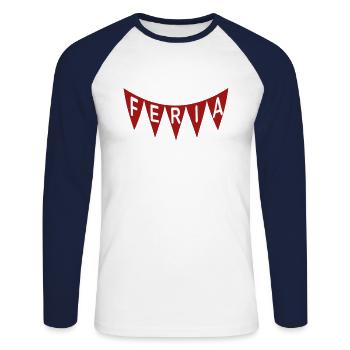 FERIA Banderole rouge - T-shirt baseball manches longues Homme - blanc/marine - Devant - Nik (191cm)