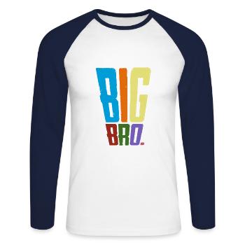 Big brother BIG BRO. - Unisex Long Sleeve Baseball T-Shirt - white/navy - Front - Nik (191cm)