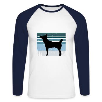 Tahltan Bear Dog Lover Silhouette Vintage Sunset - Unisex Long Sleeve Baseball T-Shirt - white/navy - Front - Nik (191cm)