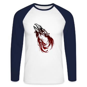 Crow's head - Unisex Long Sleeve Baseball T-Shirt - white/navy - Front - Nik (191cm)