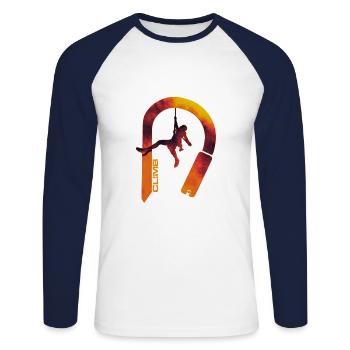 Escalade logo climb mousqueton - T-shirt baseball manches longues Homme - blanc/marine - Devant - Nik (191cm)