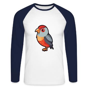 Firetail Cartoon Kawaii Aquarelle Illustration - T-shirt baseball manches longues Homme - blanc/marine - Devant - Nik (191cm)