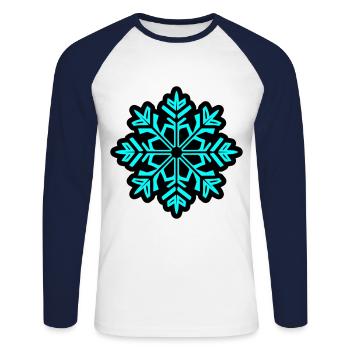 Icône de neige de flocon de neige - T-shirt baseball manches longues Homme - blanc/marine - Devant - Nik (191cm)