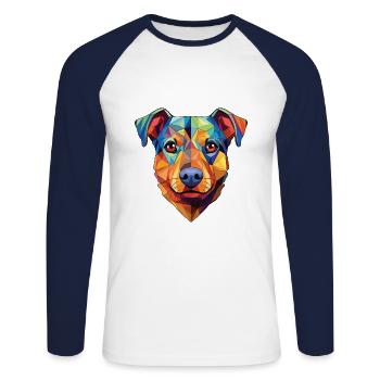Schweizer Laufhund Dog Breed Colorful Watercolor - Unisex Long Sleeve Baseball T-Shirt - white/navy - Front - Nik (191cm)