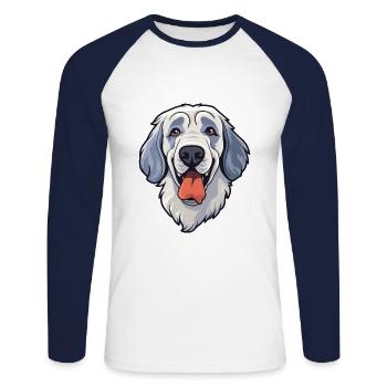 Aryan Molossus Dog Breed Cartoon Kawaii Illustrati - T-shirt baseball manches longues Homme - blanc/marine - Devant - Nik (191cm)